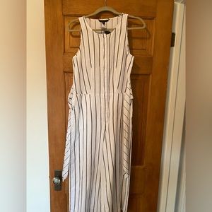 Banana Republic black and white stripped jumpsuit